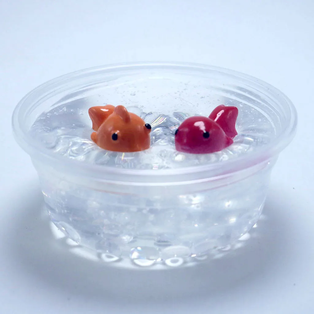 Пушистый пенопласт слизи Шарм рыбья чаша бисера блесток и конфетти цвет Золотая