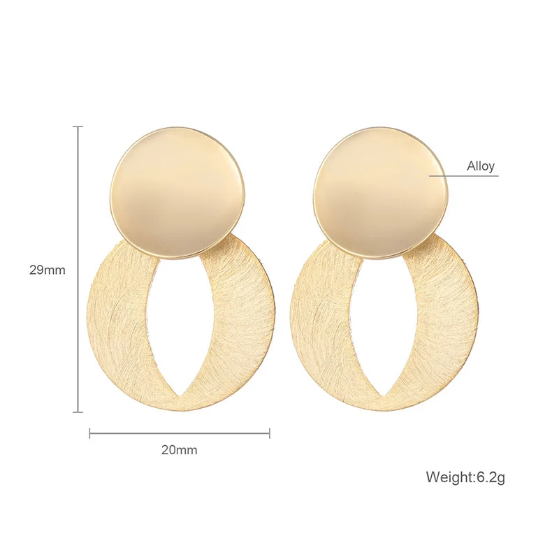 HONGYE Gold Earrings Fashion Jewelry Alloy Material Oval Hollow Out Drop Dangling for women Vintage Brincos | Украшения и