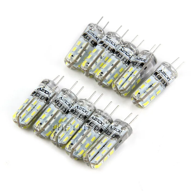 12 шт./лот Светодиодная лампа G4 3 Вт 5 9 15 21 AC DC В 220 в 110 SMD 3014 24 32 48 64 104 152LED эквивалент 10