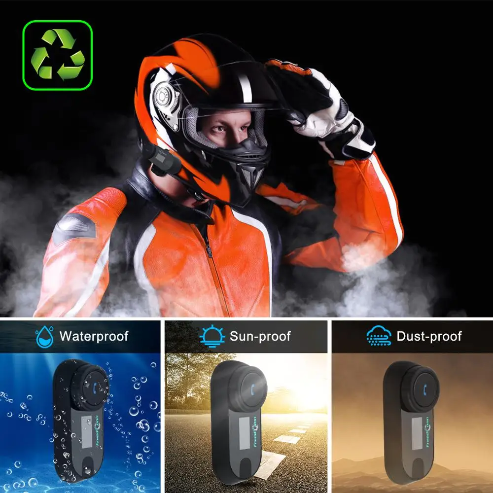 

FreedConn TCOM-SC Motorcycle Bluetooth Intercom 800M Headset Helmet For 6 Riders Interphone Soft Earpiece FM Radio Intercom Moto