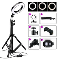 selfie ring light youtube video live photography dimmable led 3500 5500k photo studio light tripod for iphone xiaomi canon nikon
