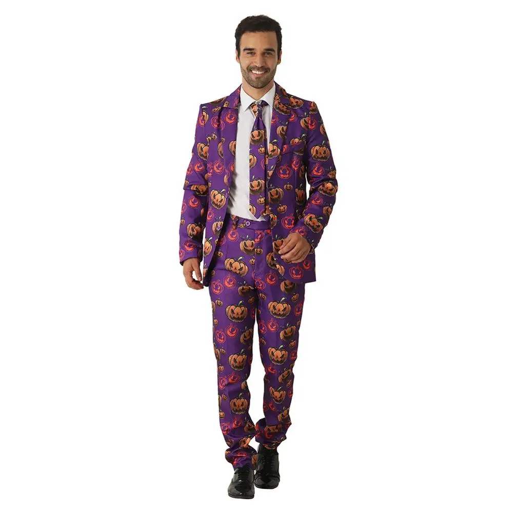 Crazy Suit костюм на Хэллоуин для взрослых мужчин с тыквой пиджак брюки галстук