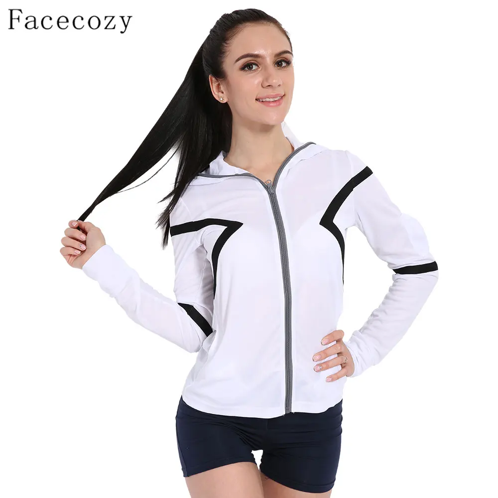 Женская тонкая Солнцезащитная куртка с капюшоном Facecozy быстросохнущая защитой от