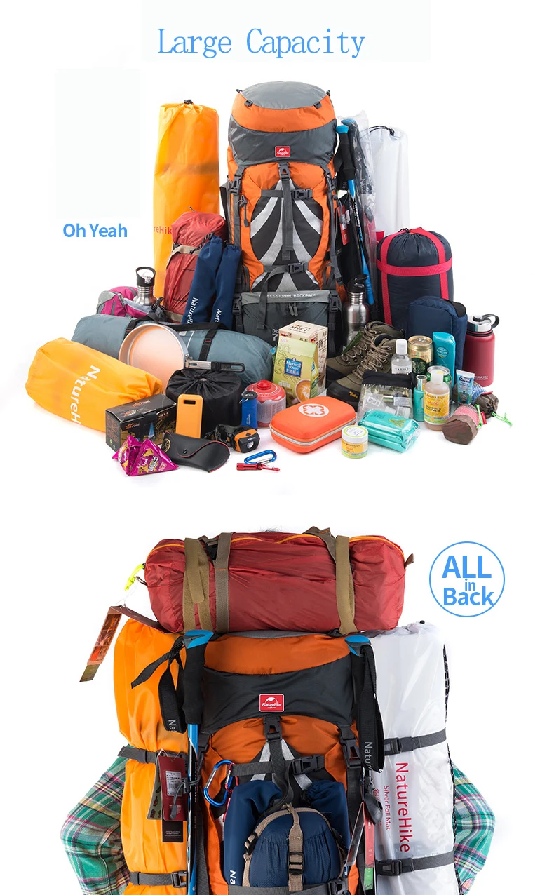 Naturehike рюкзак 70L Мужская Женская дорожная сумка Открытый кемпинг водонепроницаемый рюкзак походная спортивная сумка рюкзак для альпинизма треккинга