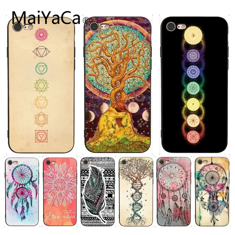 MaiYaCa Мандала чакра для йоги красивые мягкие Аксессуары телефонов чехол iPhone 7 6 X 6S