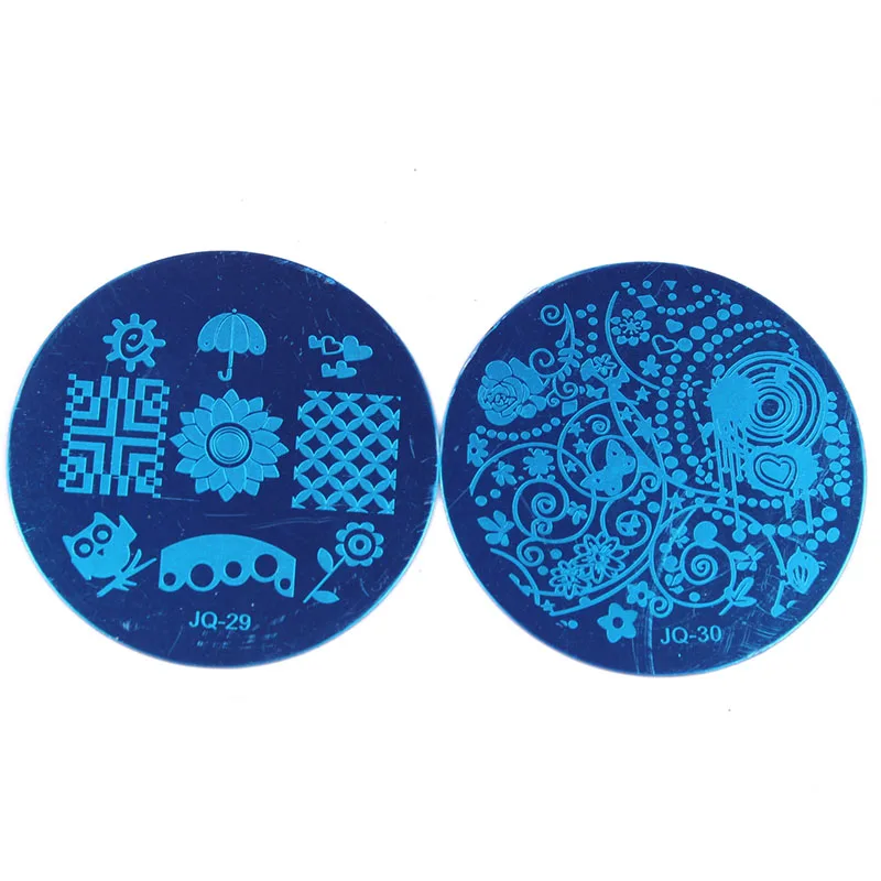 10 шт/партия разные дизайн ногтей пластины для стемпинга с 1 шт. Футляр фиолетового