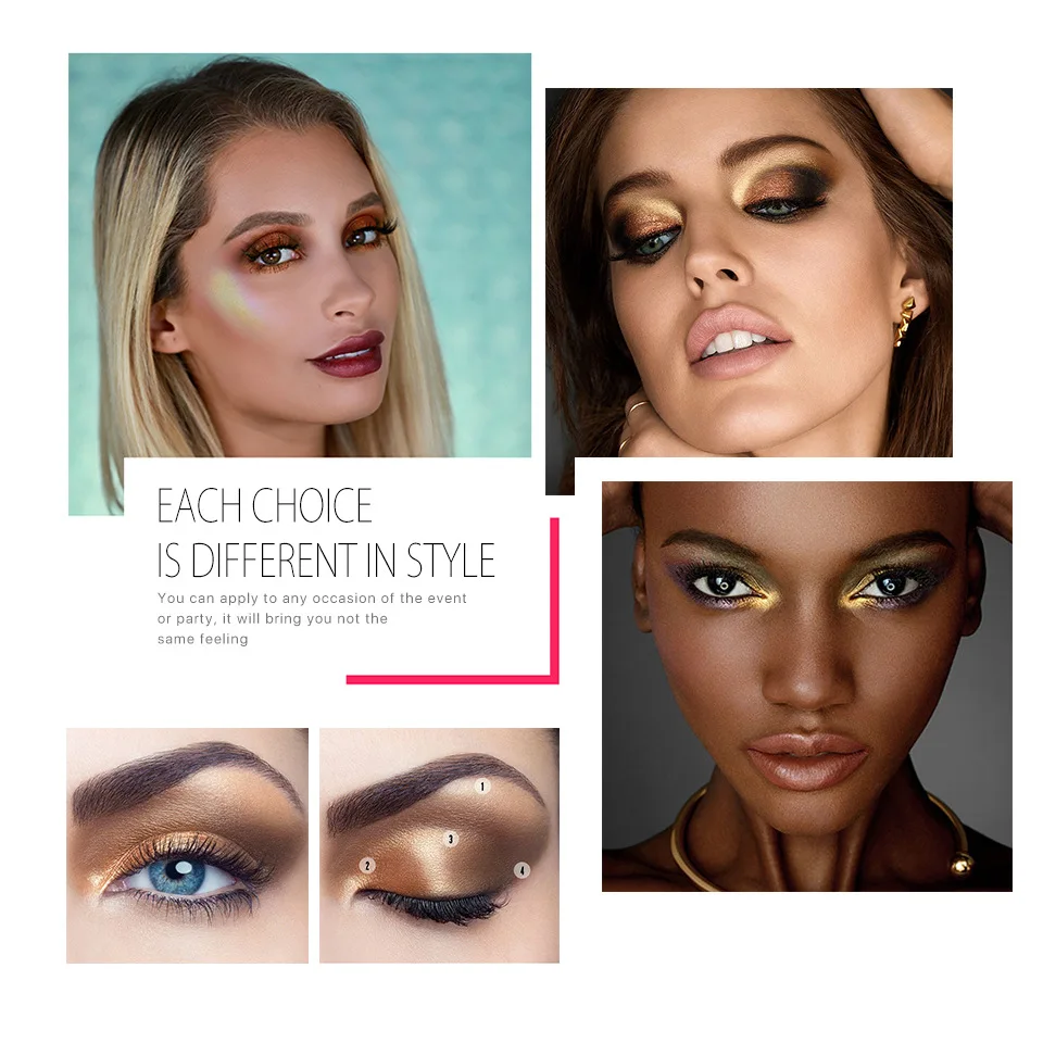 Тени для век Палитра Nudes Smokey Eyes матовые тени блестящие мерцающие пигментные