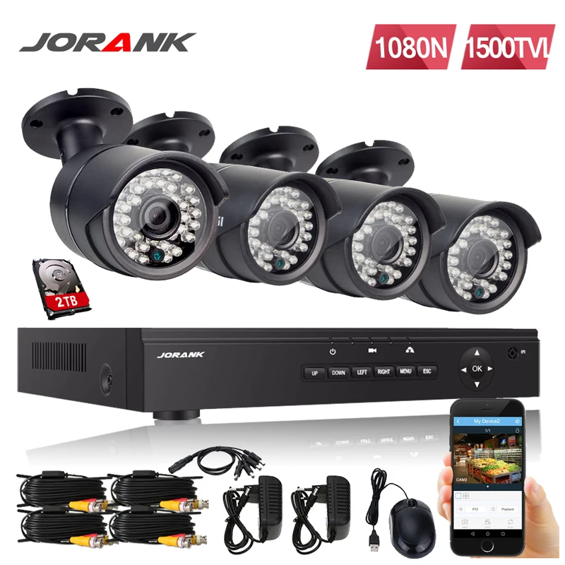JORANK HD 8CH 1080N 720P система видеонаблюдения HDMI AHD DVR 4 шт. 1500TVL ИК наружная камера ночного