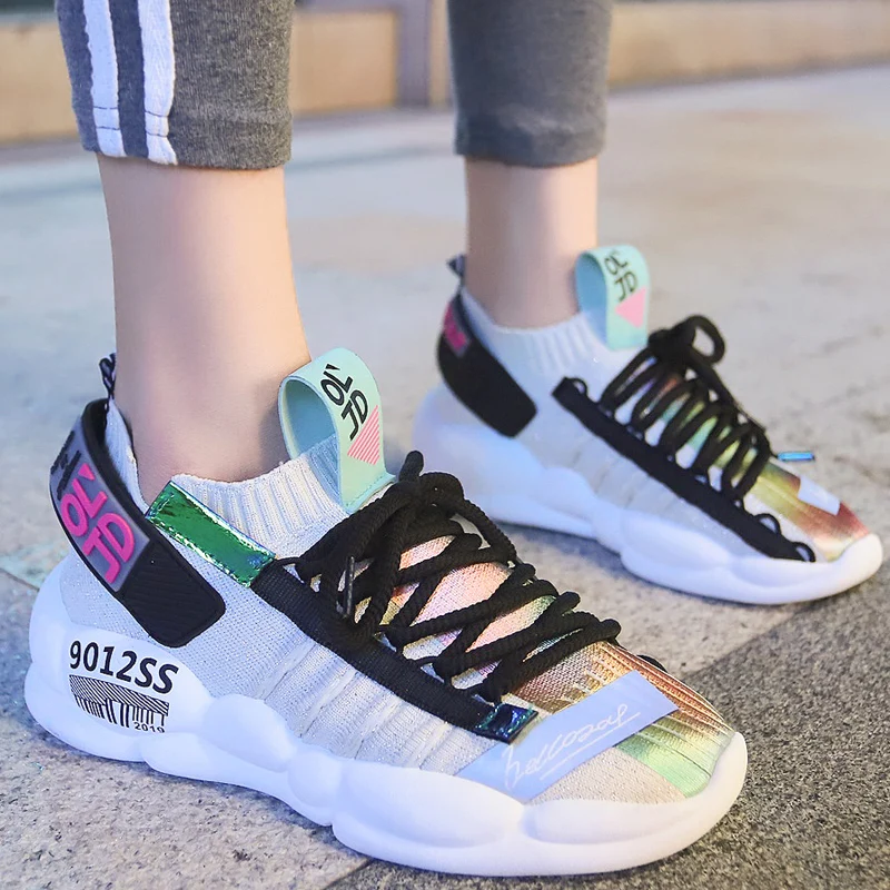 

New 2020 Spring Fashion Women Casual Shoes Mesh Platform Shoes Autumn Women Sneakers Ladies White Trainers Chaussure Femme