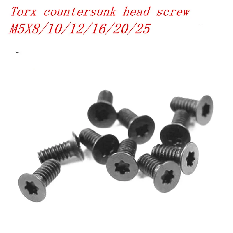 

100pcs/lot M5*8/10/12/16/20/25 Grade 10.9 Torx countersunk head Screw Six-Lobe Flat Head Machine Security Screws