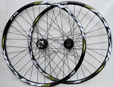 29 black hub green 2" 29" 27," 32 отверстия дисковый тормоз колеса для горного велосипеда шесть отверстий Центральный замок колеса горного велосипеда передние 2 задние 4 герметичные подшипники - Цвет: 29 black hub green