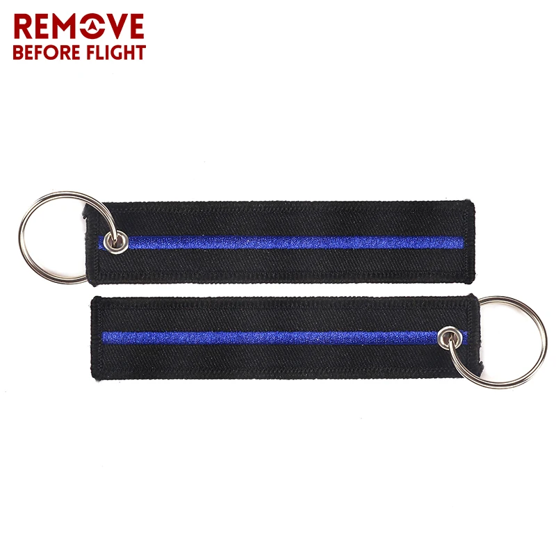 Fashion Keychain Blue Striped Bar Key Chain for Car Rings Cool Fobs Simple Style Embroidery Keychains Motorcycles | Украшения и