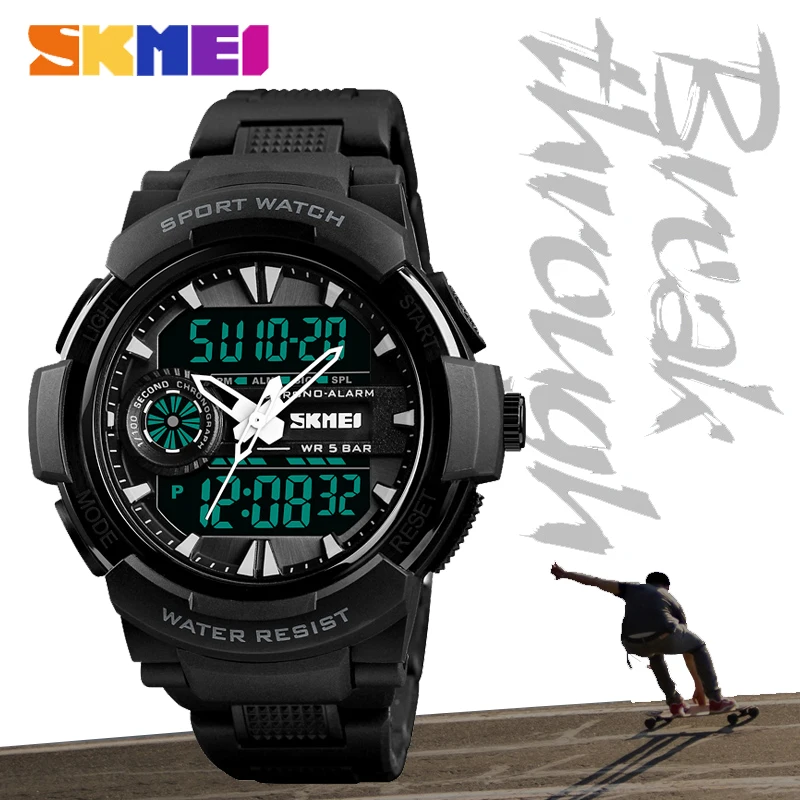 SKMEI 1320 мужские часы цифровые спортивные модные водонепроницаемые аналоговые