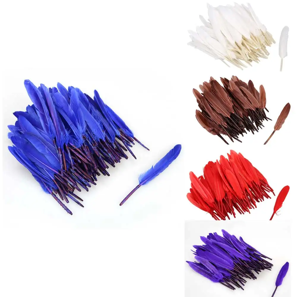 100 шт./компл. гусиные натуральные перья 10 см красочные свадебное украшение сделай