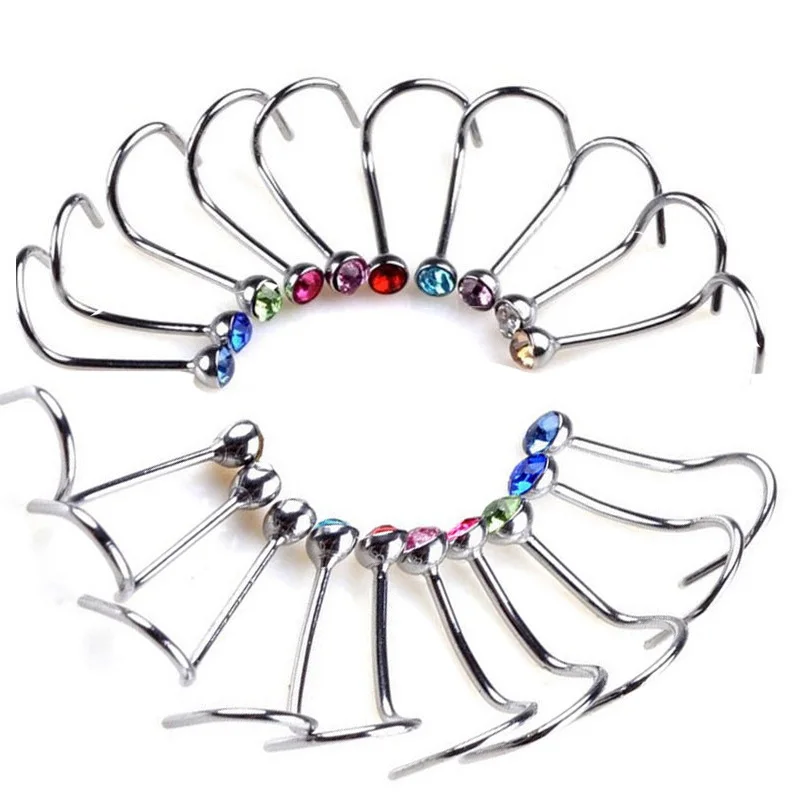 2 шт./лот новогодние титановые антиаллергические шпильки для носа крючки 0 8*9 5 мм