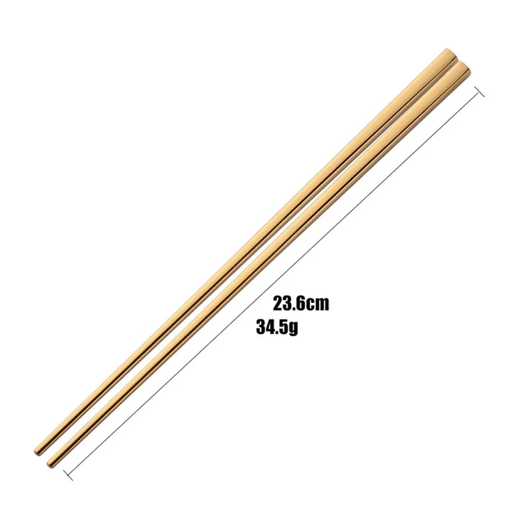 5 Pairs Gold Chopsticks Set Stainless Steel Chopsticks Sushi Japanese Durable Black Korean Chopsticks Set Plated ChopSticks