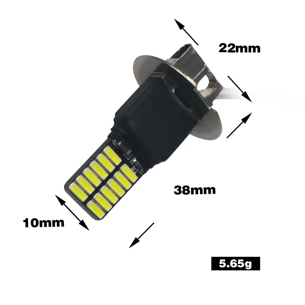 2 шт. высокая яркость H1 H3 24SMD 4014 Canbus без ошибок Автомобильные светодиодные Белые лампы передние противотуманные фары DC12V Автомобильные лампы дальнего света