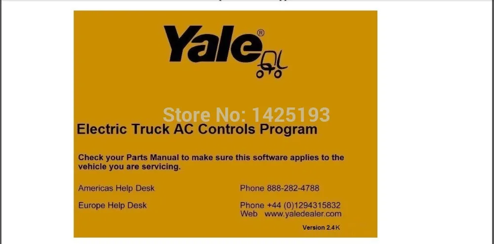 Yale электрический грузовик AC контроль программы ETACC v2.4K|programming| |