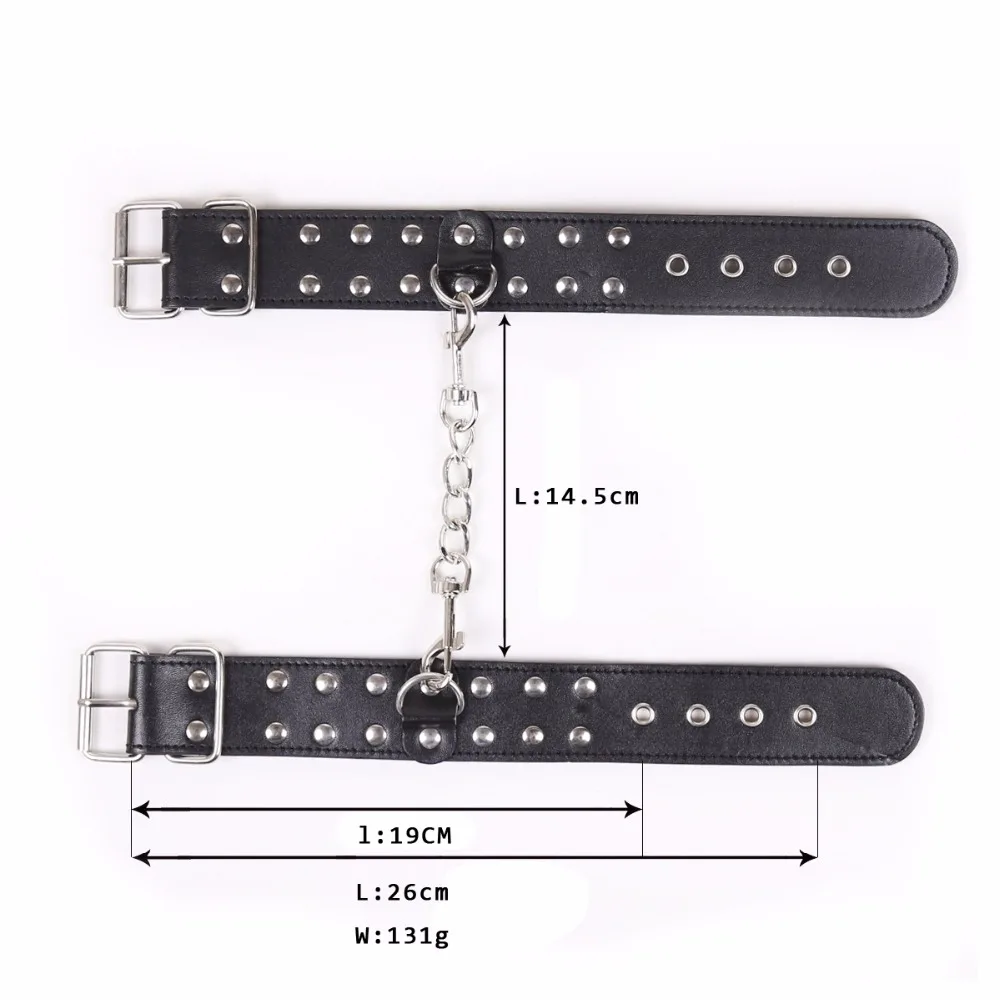 2019 New SM Leather Rivet Restraint Handcuff Ankle Men Women BDSM Couple Adult Sex Toy Metal Body Bondage Fetish Cosplay HOTTIME |