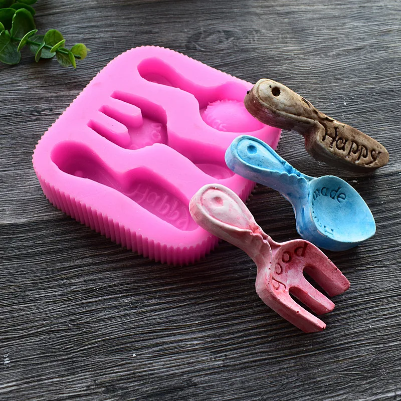 Knife / fork Spoon Silicone Mold Fondant Cake Decoration Polymer Clay Cookie Fudge Cabochon Candles Molds SQ17226 | Дом и сад