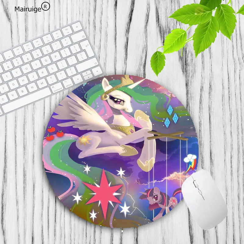 NO Lock Edge 22X22CM Mairuige My Little Pony компьютерная круглая коврик для мыши коврики для мыши украшают ваш стол нескользящая резиновая прокладка размер для 20X20 см 22X22 см - Цвет: NO Lock Edge 22X22CM