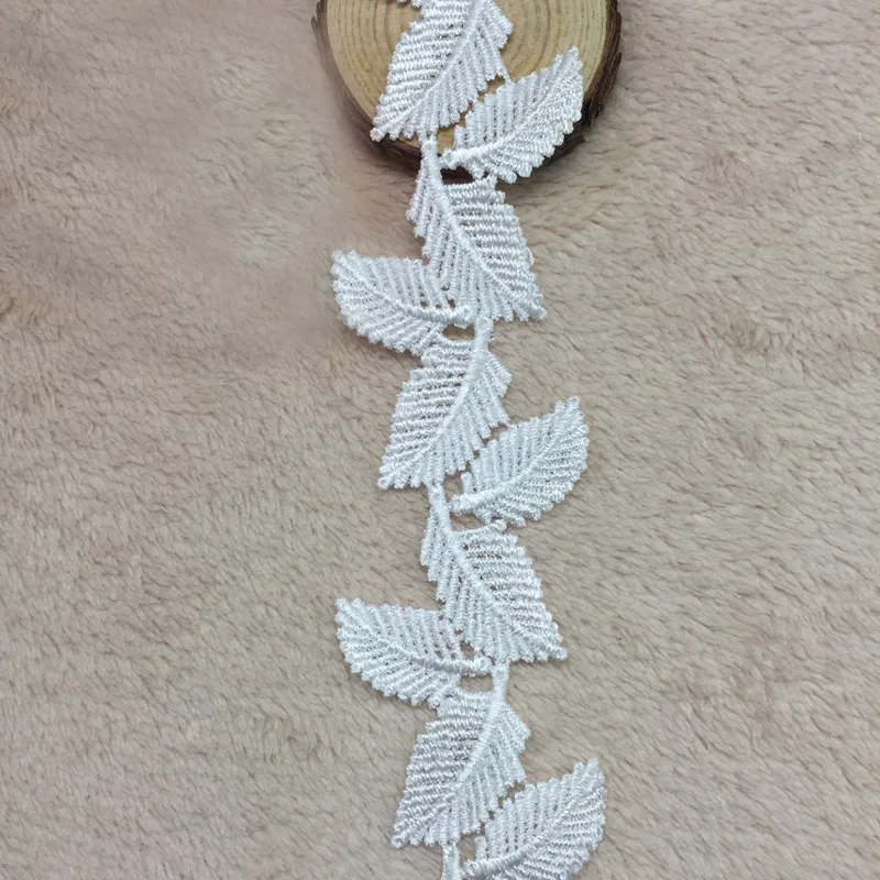 

15yards Elegant leaf pattern Lace Trims for DIY Water Soluble Polyester Lace Garment embellishment accessories