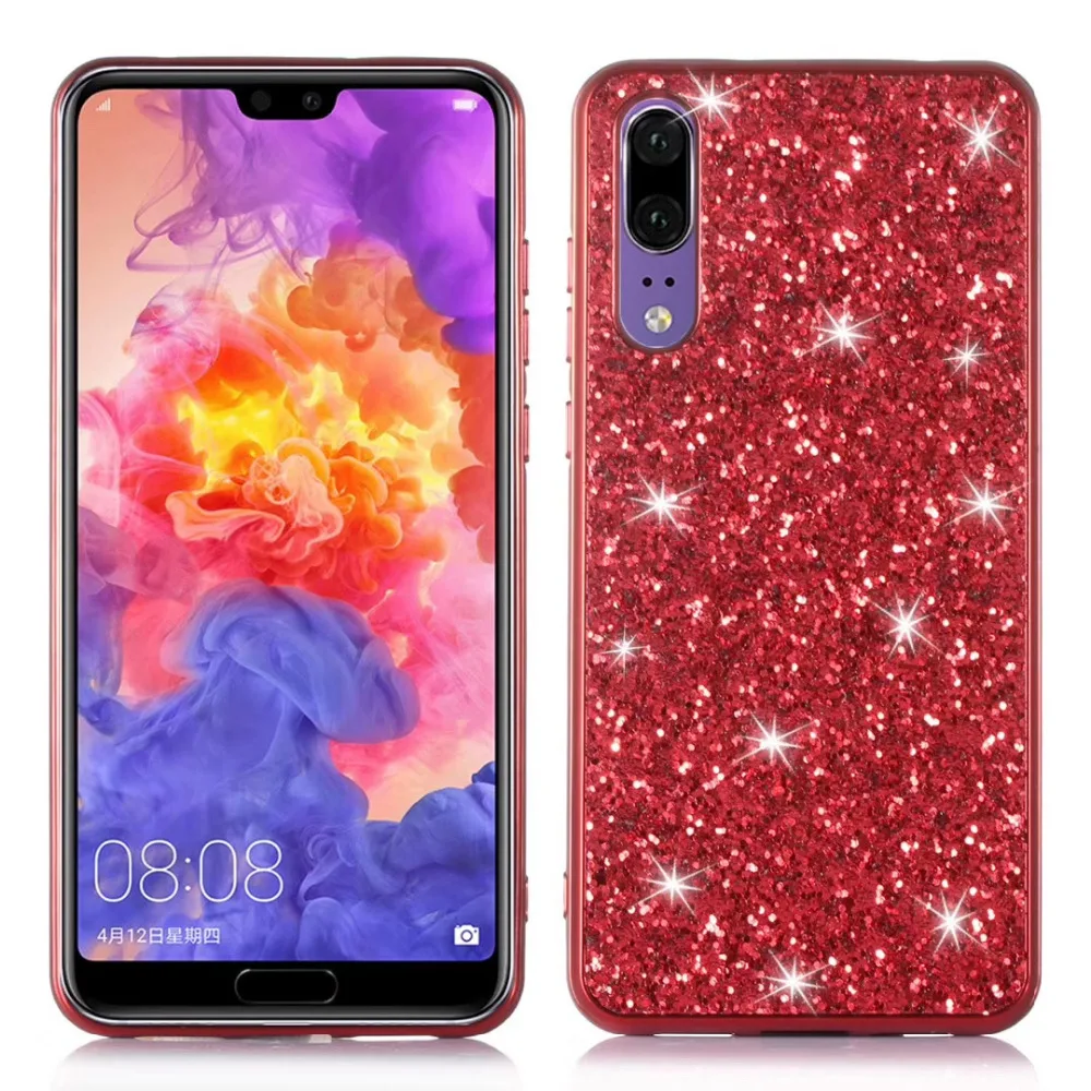 Блестящий порошок чехол для телефона huawei P20 Pro Lite Мягкий ТПУ задняя крышка Conque |