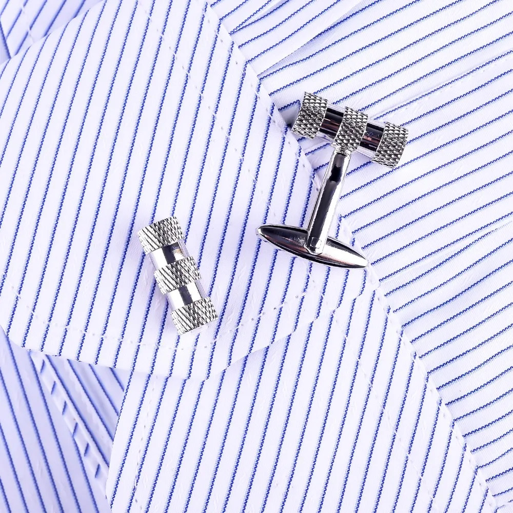 Best sell high quality hammer cufflinks for mens silver metal cylindrical luxury brand French button cuff links party wedding | Украшения и