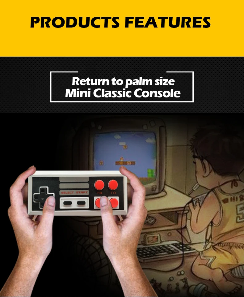 AV Output Mini TV Handheld Retro Video Game Console with Classic 620 games for Dual Gamepad Control Players | Электроника