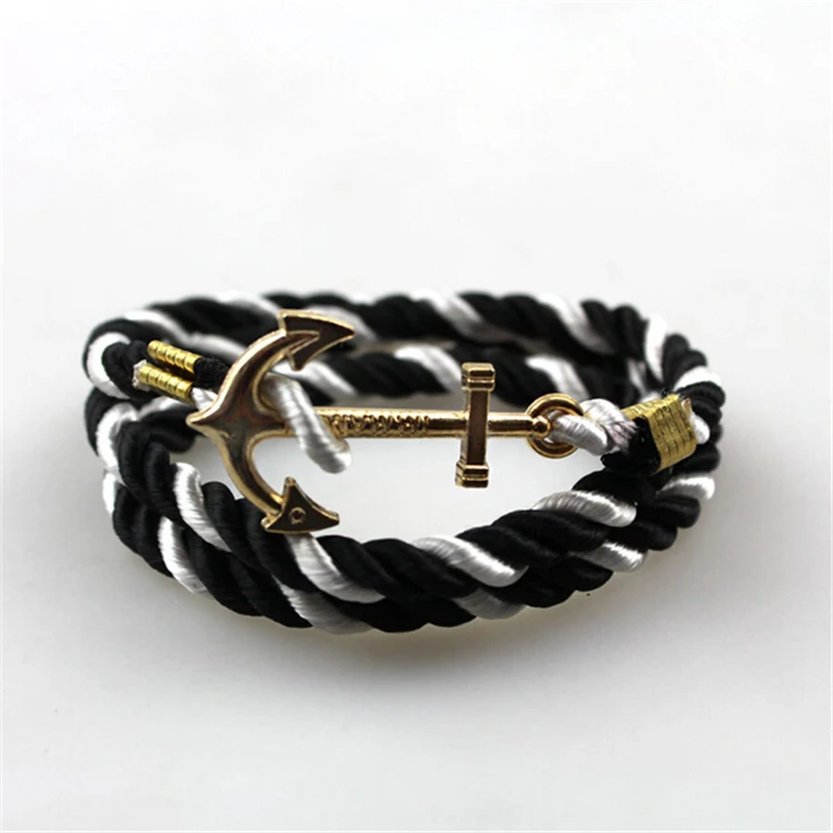 2015 New Arrival Fashion Jewelry Braided Rope Anchor Bracelet men For Women Bijoux Pulseras Mujer Pulseiras Best Friend Gift | Украшения и