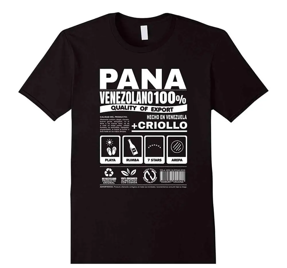 Мужская Pana Venezolano-забавная рубашка Venezuela Летние Стильные футболки с принтом для