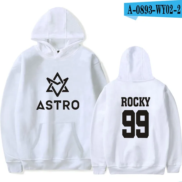 white Kpop Астро звезда Группа печатных толстовки Moletom Harajuku Толстовка пуловер, худи в повседневном стиле куртка в уличном стиле Мужская/женская одежда - Цвет: white