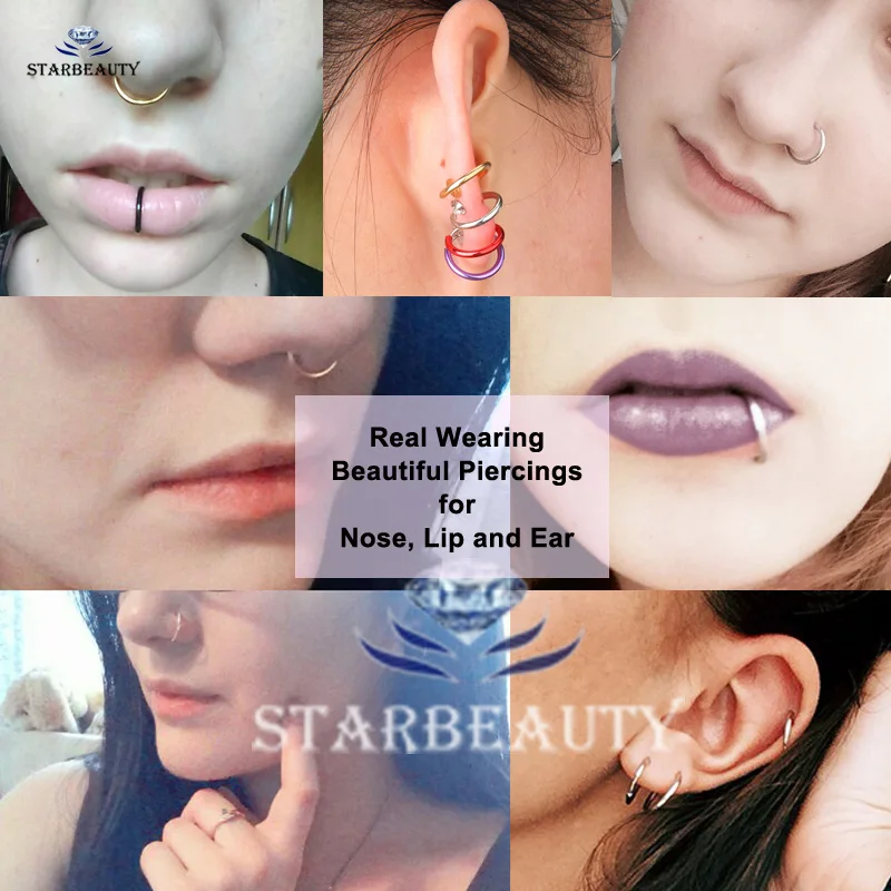Кольца Starbeauty с имитацией пирсинга для носа имитация в готическом стиле завитка