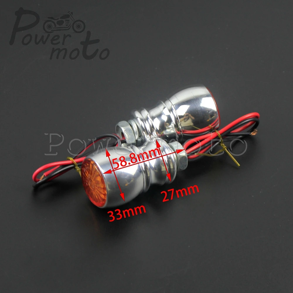 Серебристая мотоциклетная Янтарная мини лампа с поворотным сигналом