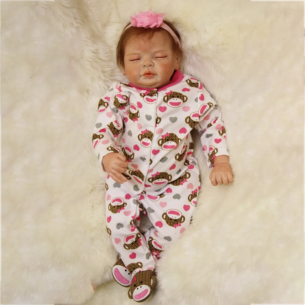 Силиконовые куклы реборн NPK 55 см реалистичные ручной работы Криста мягкие