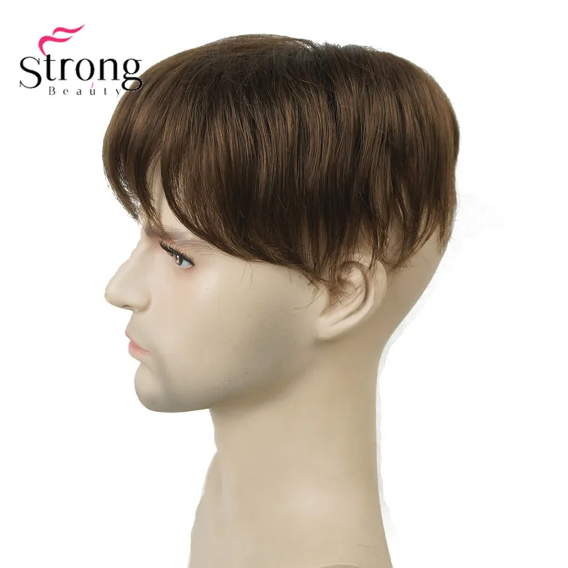 StrongBeauty Мужская парика-накладка синтетические волосы короткие волосы для наращивания волос