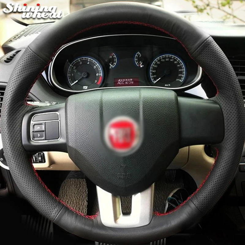 Черный кожаный чехол рулевого колеса автомобиля BANNIS для Dodge Дротика|Чехлы на