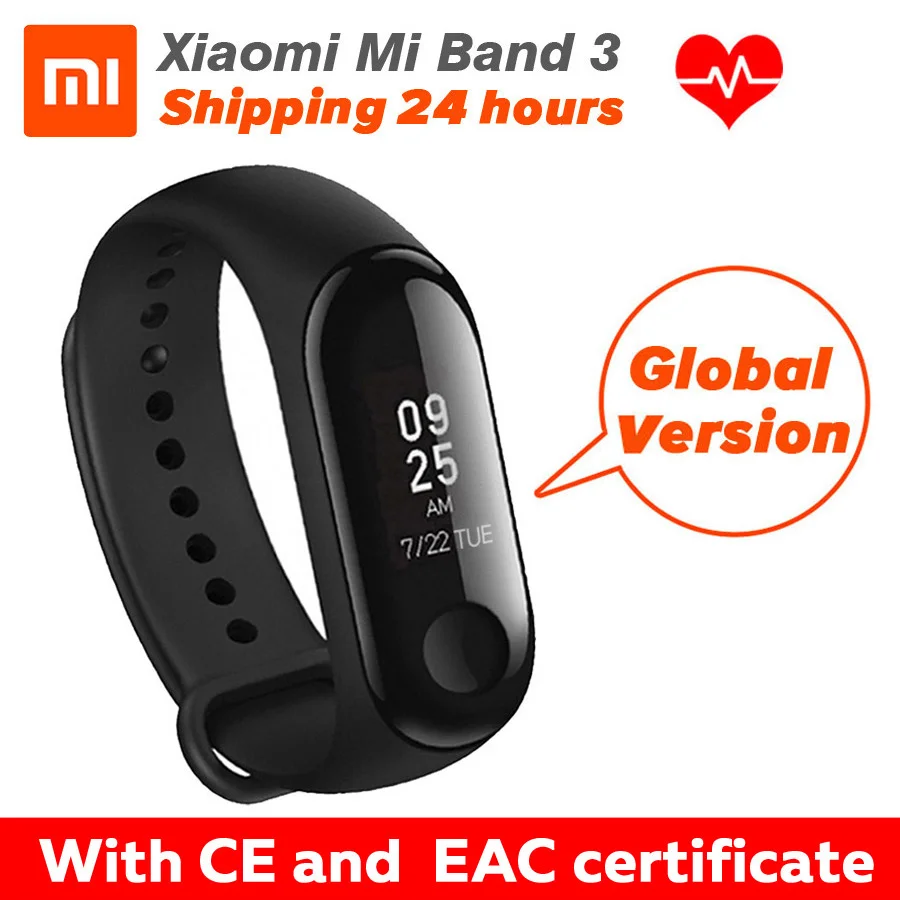 [Глобальная версия] Xiaomi mi Band 3 band фитнес трекер монитор сердечного ритма 0 78 ''OLED