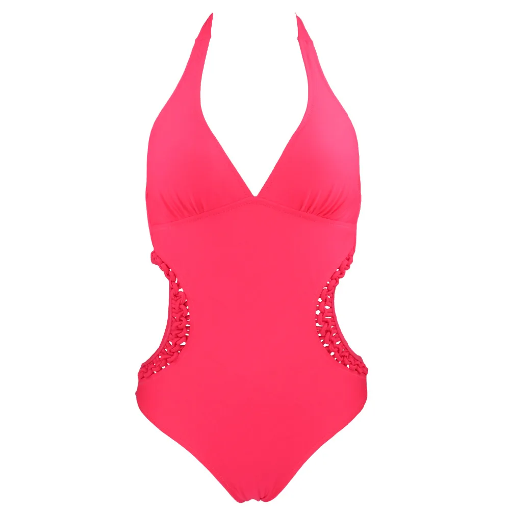 Женский винтажный купальный костюм купальник с глубоким v образным вырезом