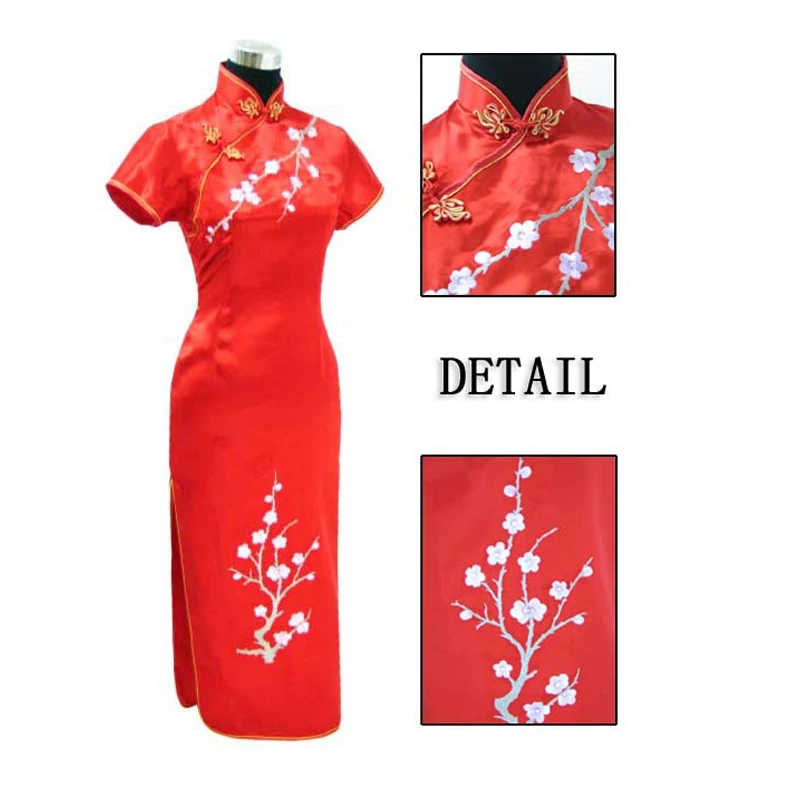 Винтажное китайское платье Ципао с цветочной вышивкой размеры S M L XL XXL XXXL 020708|long