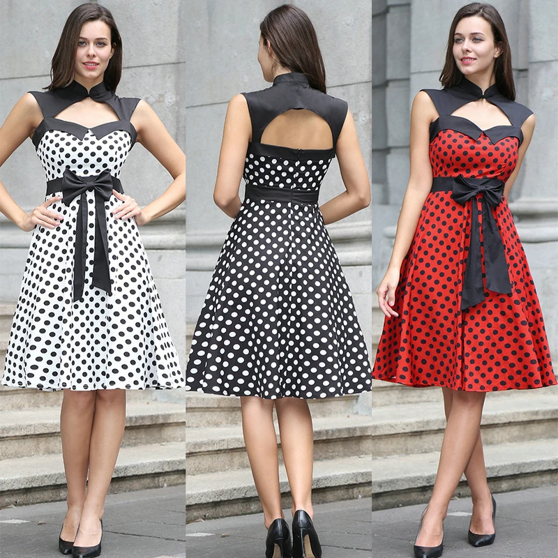 Дамы новое платье без рукавов галстук бабочка с высокое качество в Длинные пятно