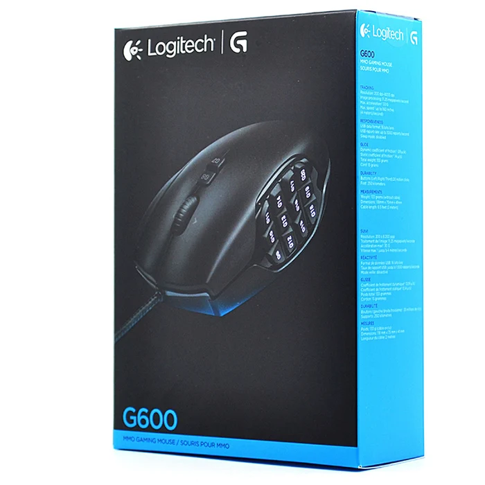 G600 with Box Игровая мышь logitech G600 MMO проводная мышь от logitech с 8200 dpi Opticali Подлинная для overwatch DOTA PUBG для мыши геймера - Цвет: G600 with Box