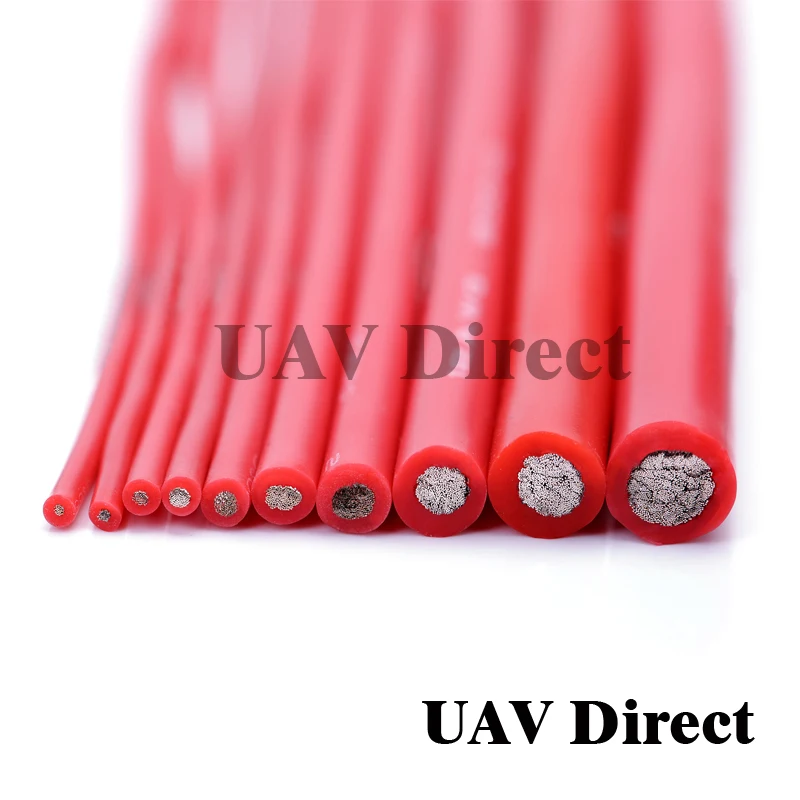 8 10 12 14 16 18 20 22 24AWG красный черный силиконовый провод ультра гибкий Тестовый Кабель