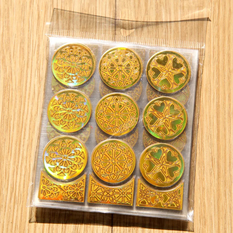 24 стильных пустотелых золотых стикеров для ногтей клей дизайна шаблоны фольга