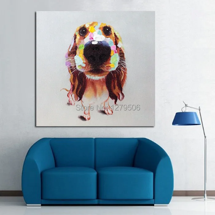 

Top Artist Pure Hand-painted Canvas Painting Modern Art lovely dog Oil Painting Abstract Funny Animal Monkey Oil Painting