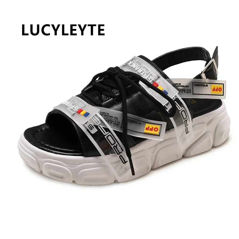 Сандалии LUCYLEYTE женские на платформе летние босоножки с ремешком пряжкой толстая