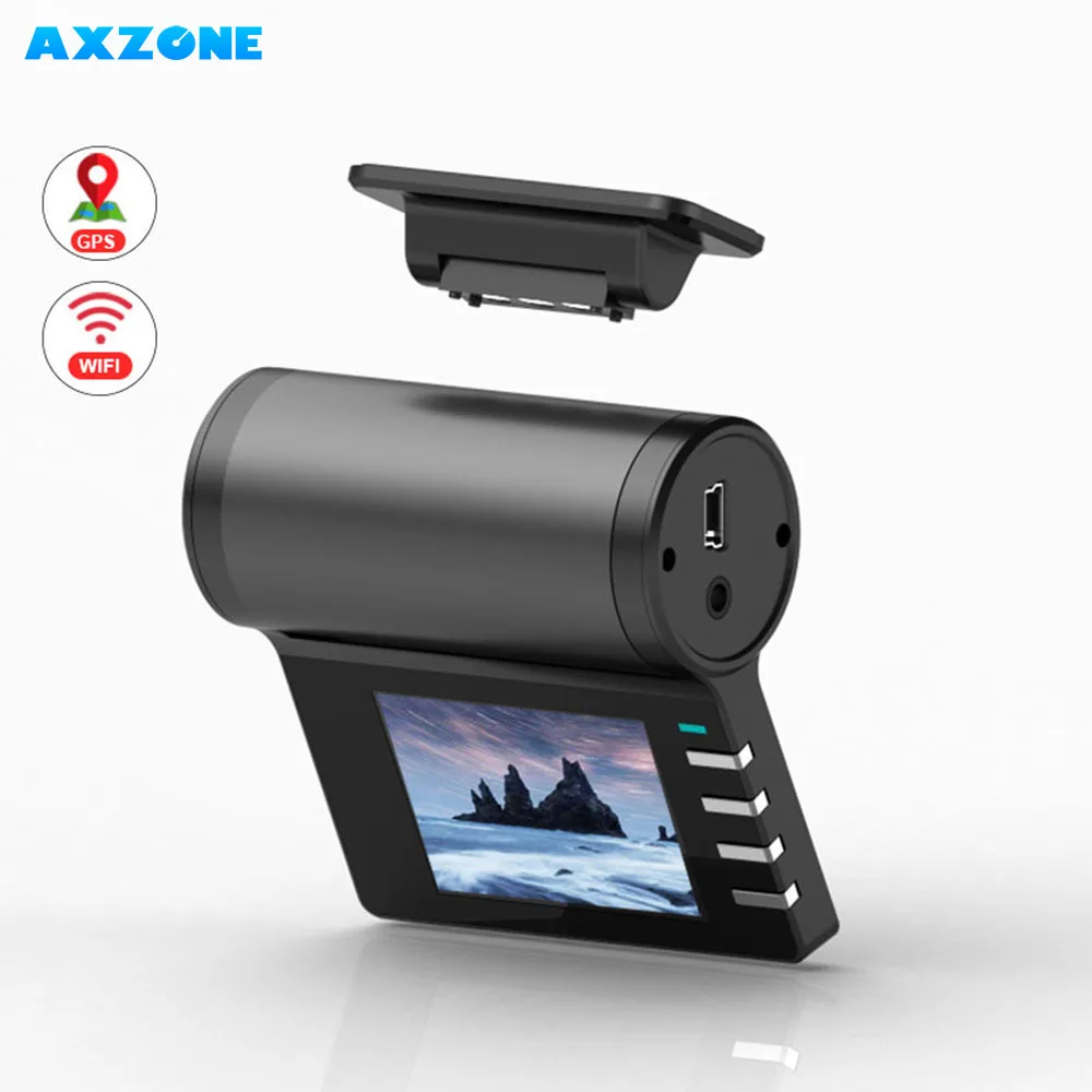 Видеорегистратор AXZONE 1080FHD с GPS Wi Fi ночным видением акселерометром 24 часовым