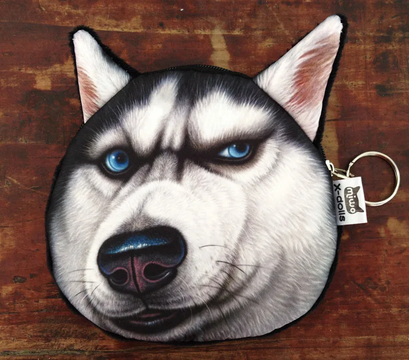 Модный хит продаж кошелек с принтами животных 3D мультяшная Милая голова собаки