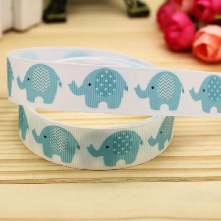 7/8 ''Бесплатная доставка слон животные печатная корсажная лента бант головной