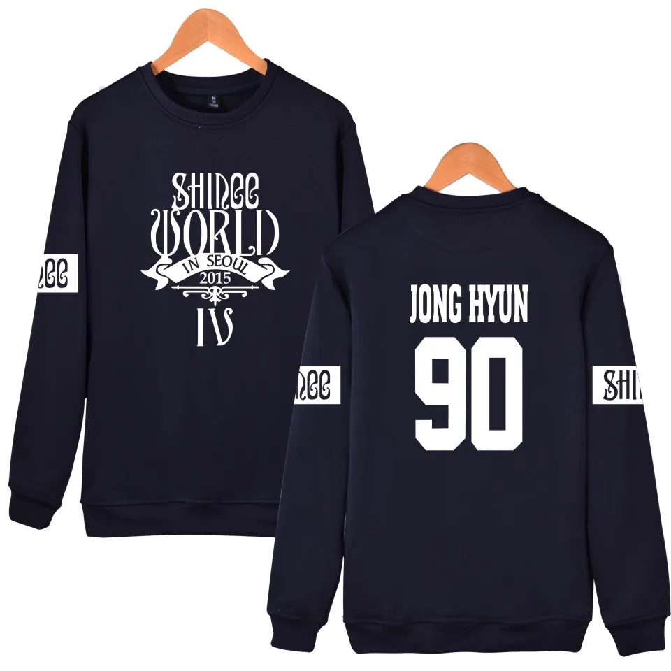 90JONG HYUN n WEJNXIN Shinee Kpop Fans поддерживающие толстовки для женщин и мужчин Унисекс Пуловер С Круглым Вырезом Флисовая Толстовка Harajuku Розовая Толстовка - Цвет: 90JONG HYUN n